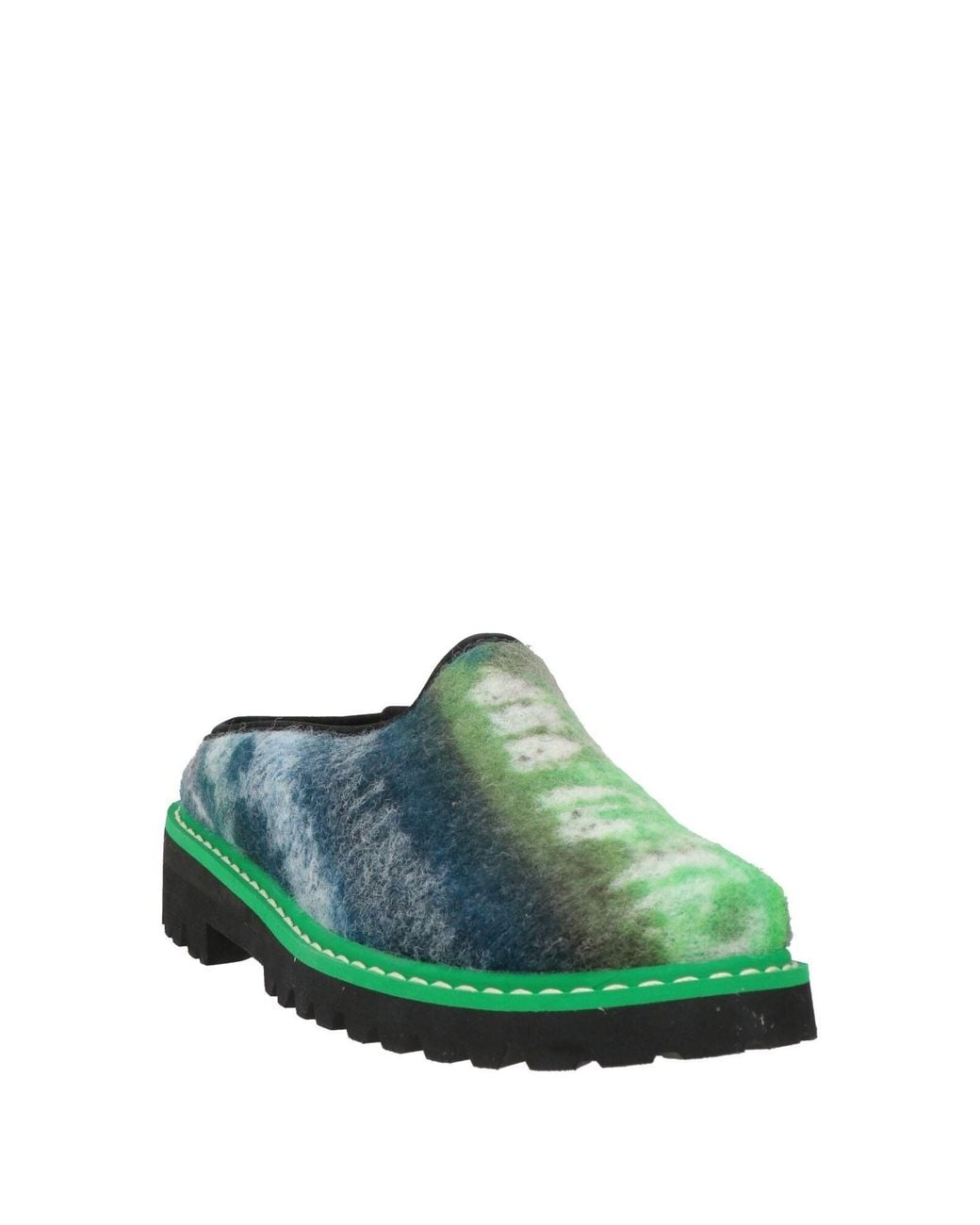Diemme Green Mules & Clogs Wool, Soft Leather