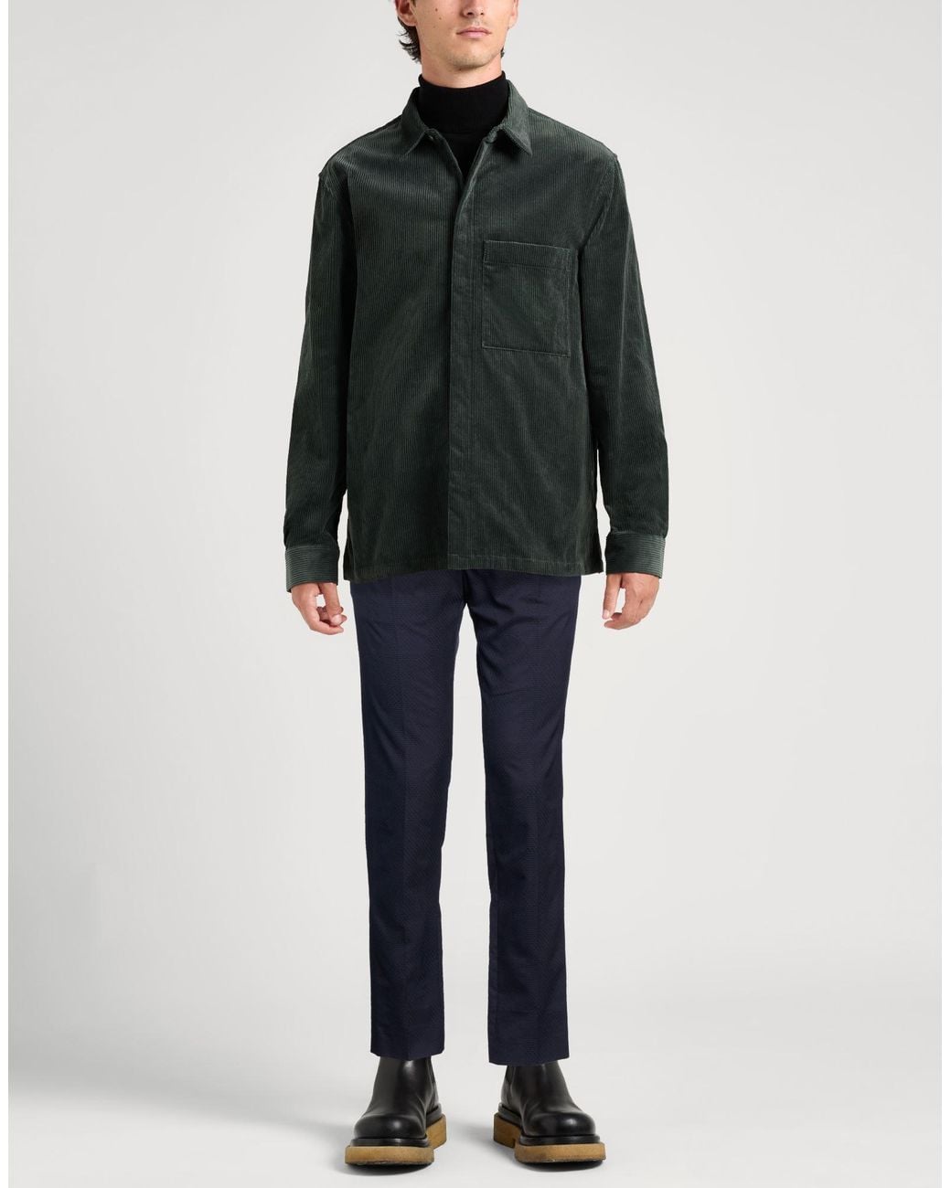 Berwich Blue Pants Cotton, Wool, Elastane for men