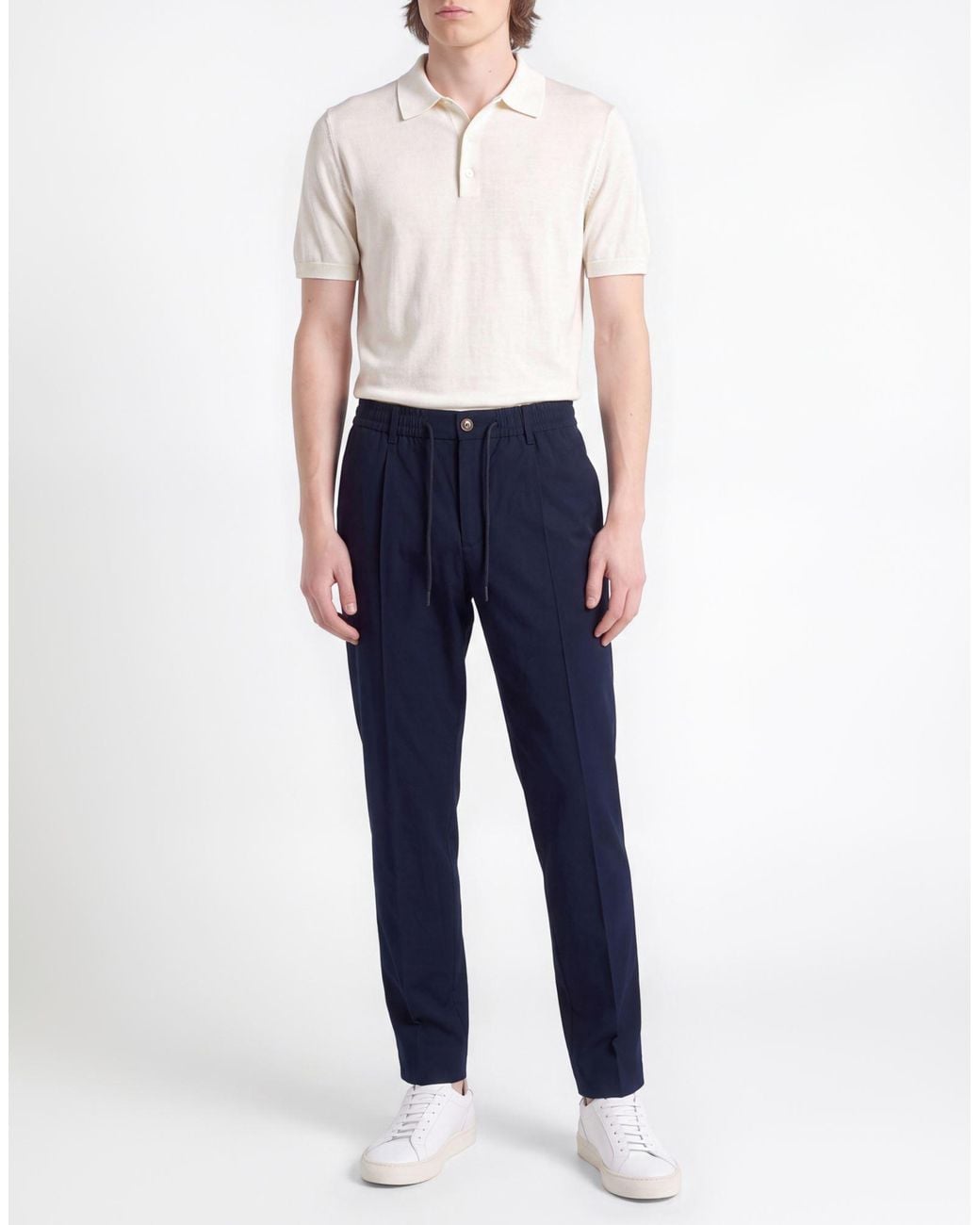 Daniele Alessandrini Blue Midnight Pants Polyester, Viscose, Elastane for men