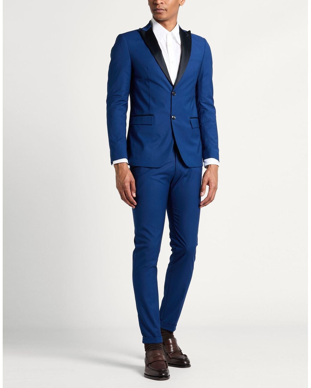 ANDREA DES HOMME Blue Suit Polyester, Viscose, Elastane for men