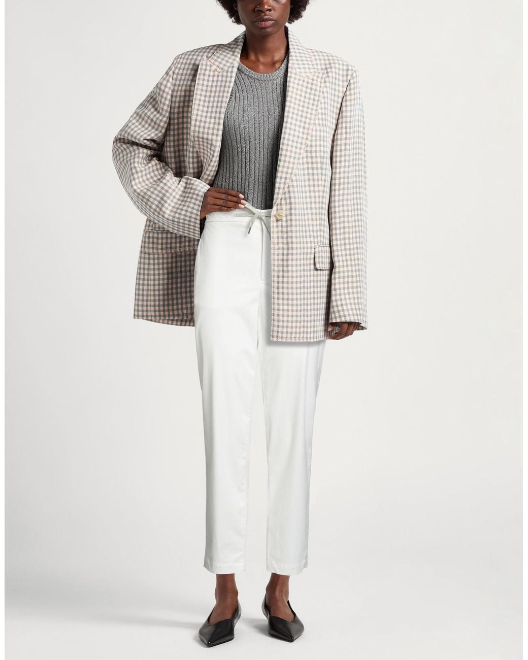 Eleventy White Trouser