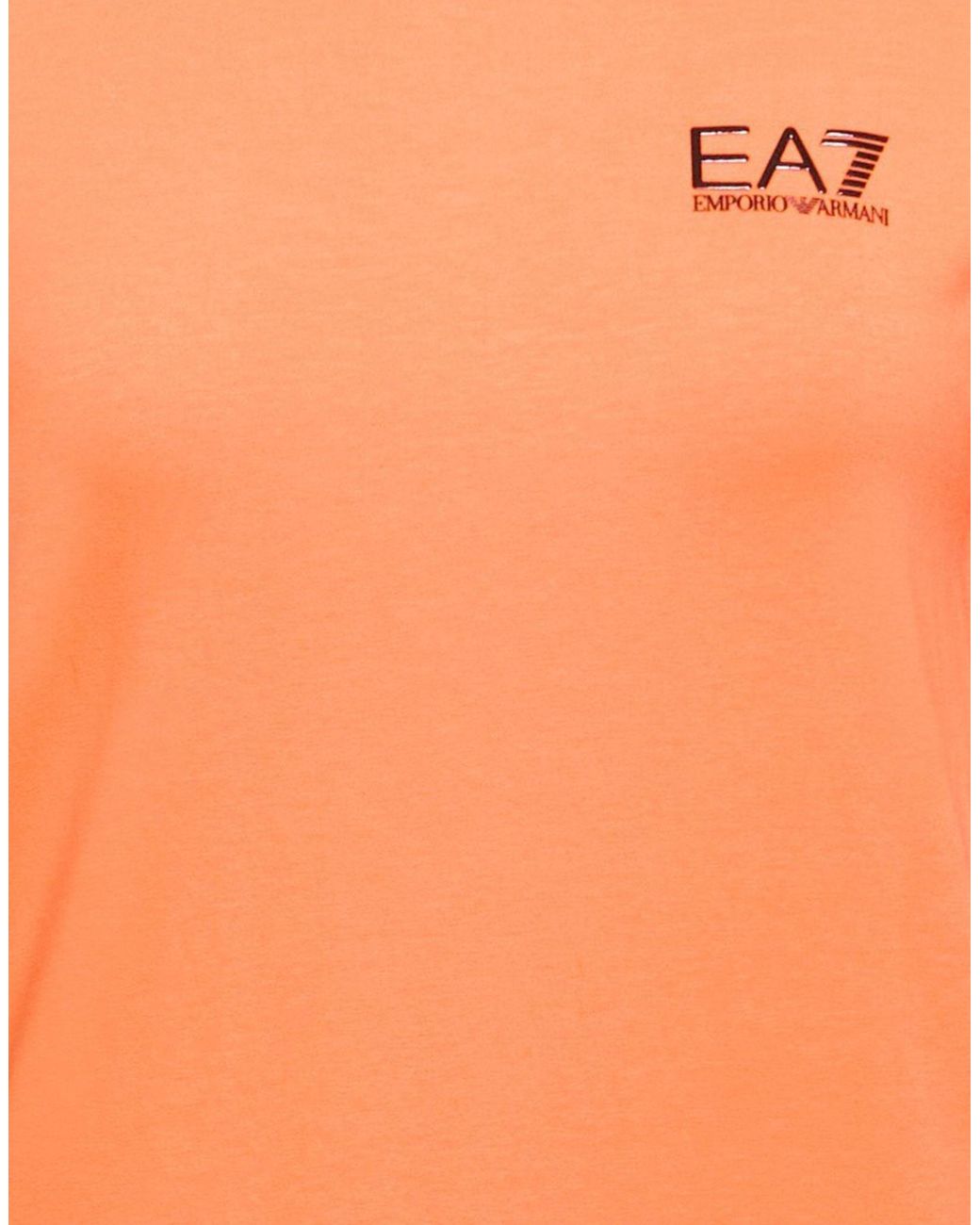 EA7 Orange T-Shirt Cotton, Elastane