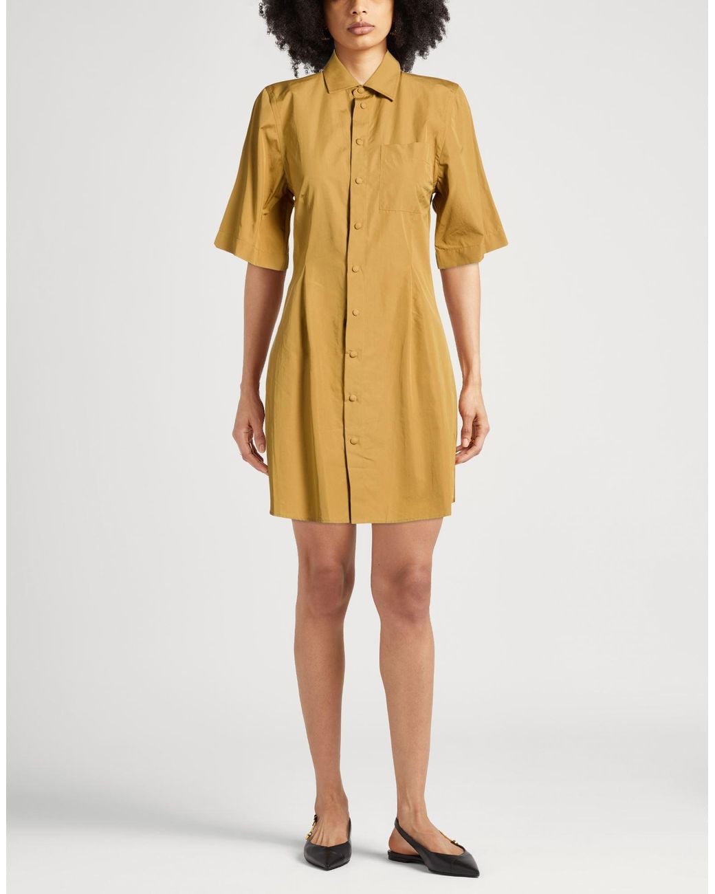 AMI Yellow Mini Dress Cotton