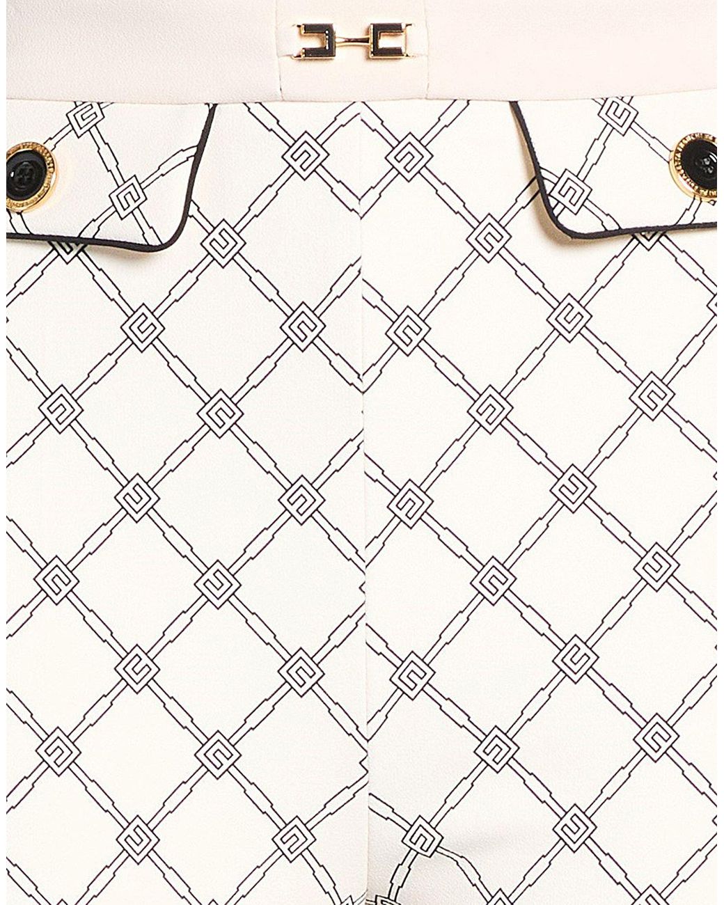 Elisabetta Franchi White Cream Pants Polyester, Elastane