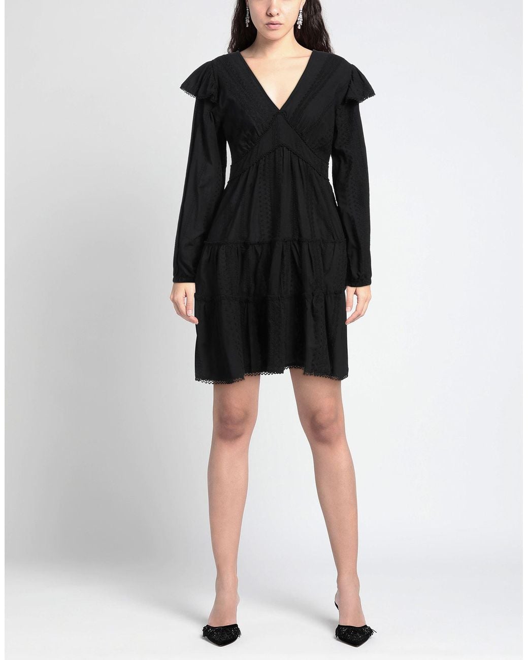 Soallure Black Mini Dress Cotton