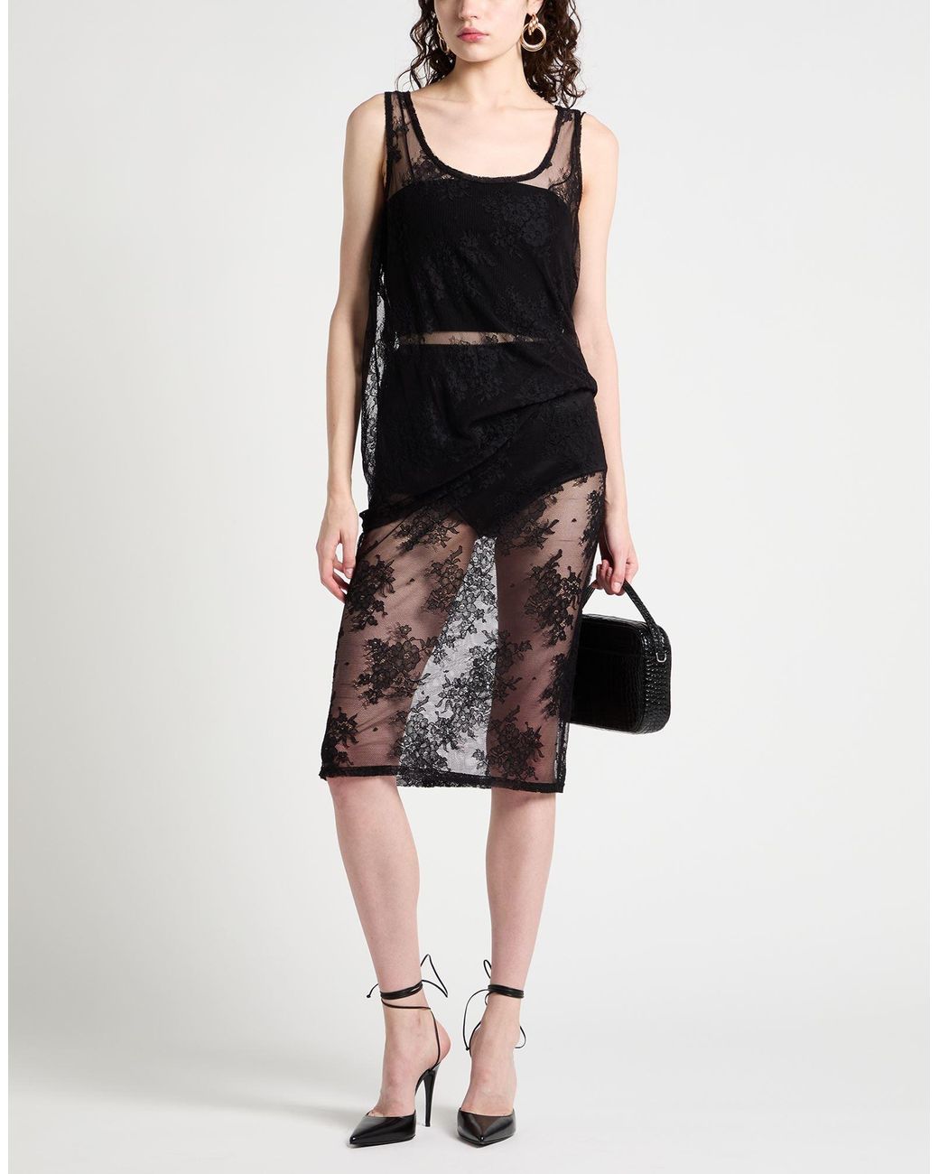 N°21 Gray Top Polyamide, Cotton, Elastane