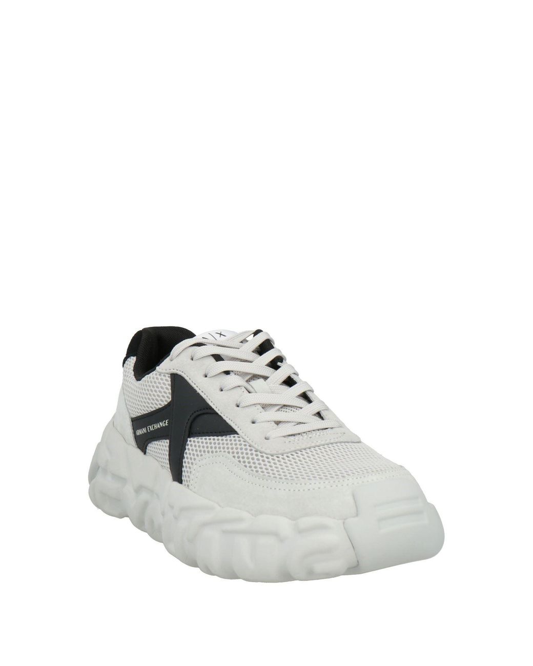 ARMANI EXCHANGE White Light Sneakers Cow Leather, Polyester, Polyurethane for men