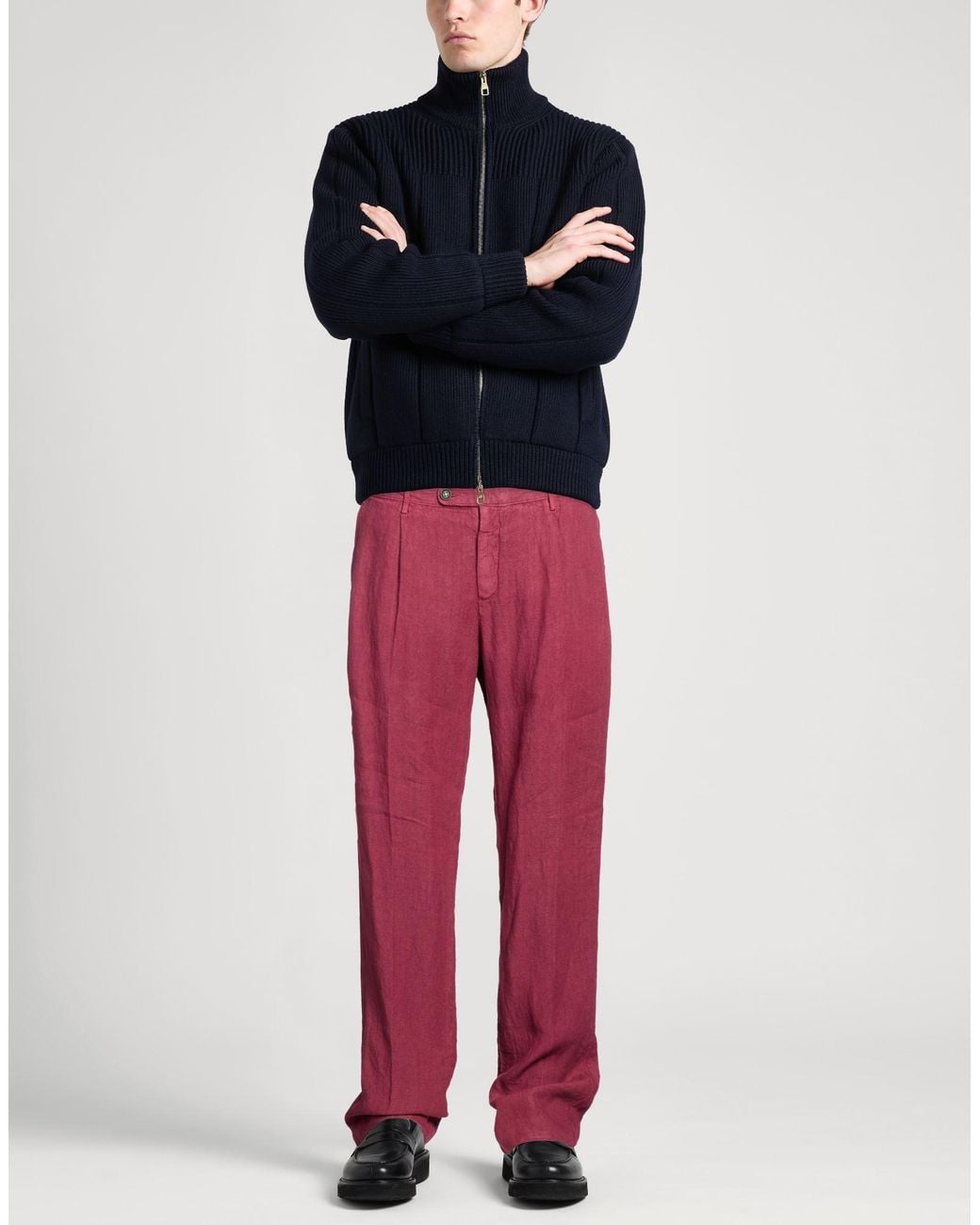 Massimo Alba Red Garnet Pants Linen for men