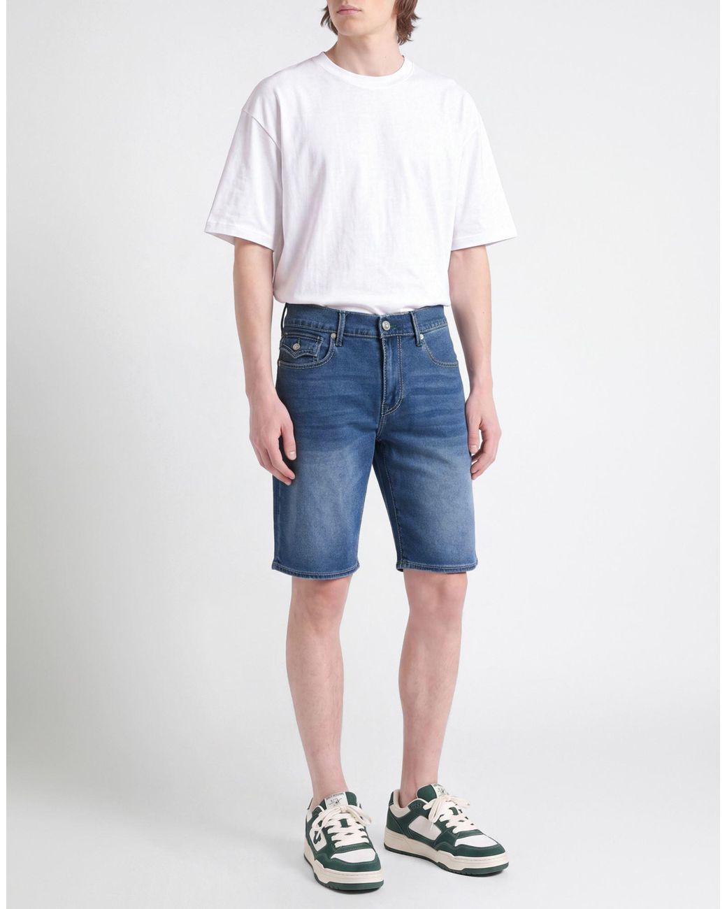 True Religion Blue Denim Shorts for men