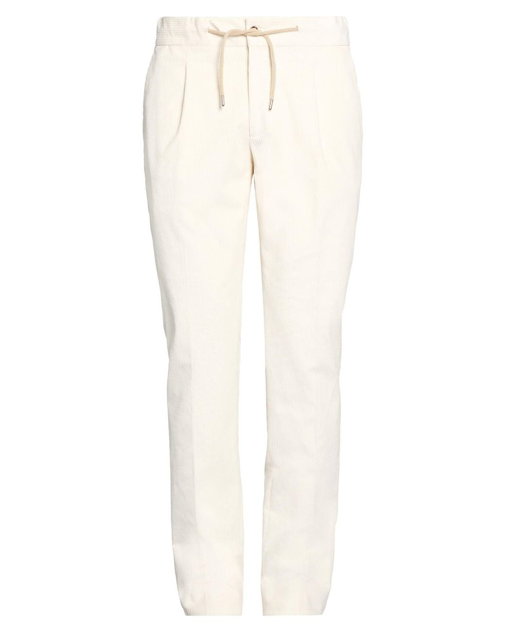 Luigi Borrelli Napoli White Pants Cotton, Elastane for men