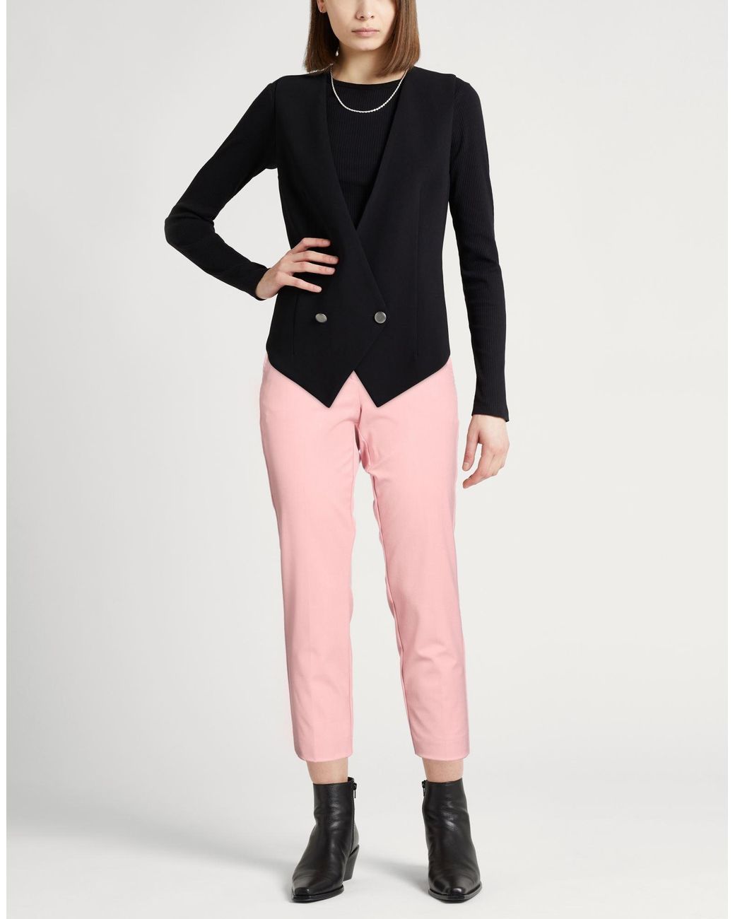Marella Pink Pants Polyester, Viscose, Elastane