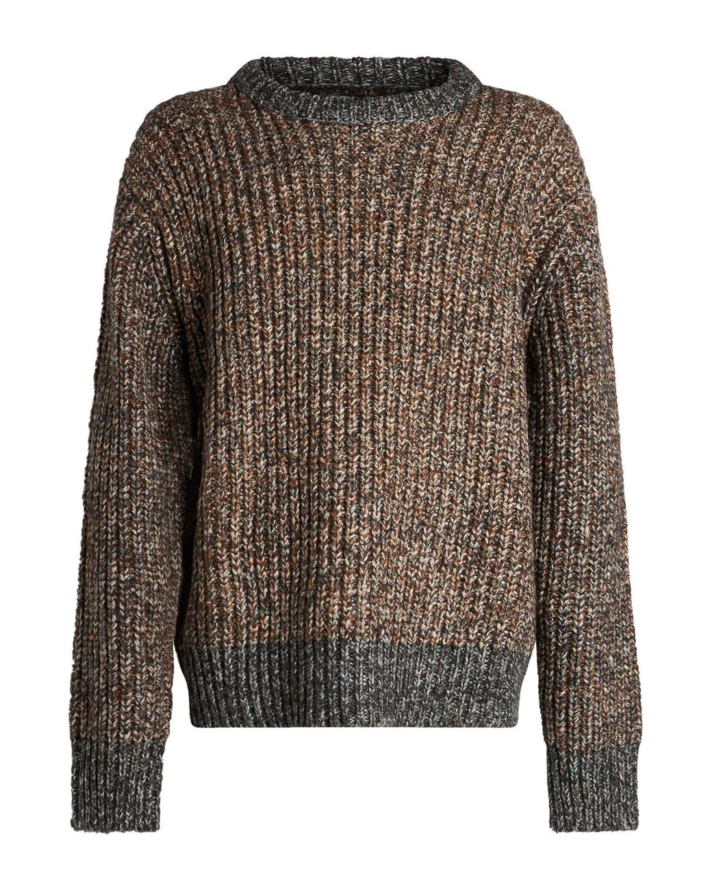 Song For The Mute Brown Khaki Sweater Acrylic, Cotton, Polyester, Nylon for men