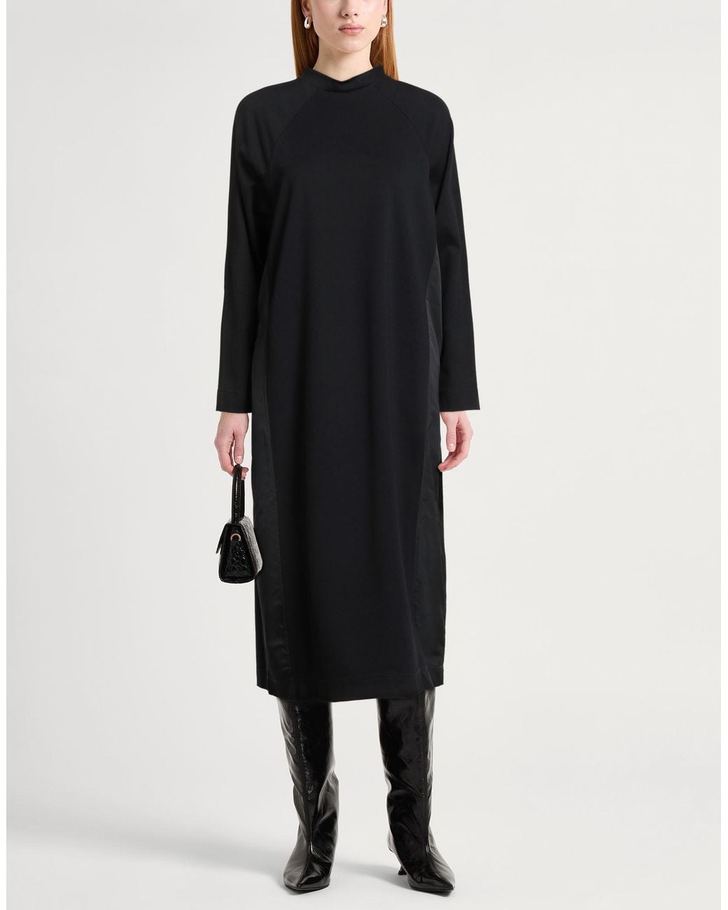 Jijil Black Midi Dress Viscose, Polyester, Elastane