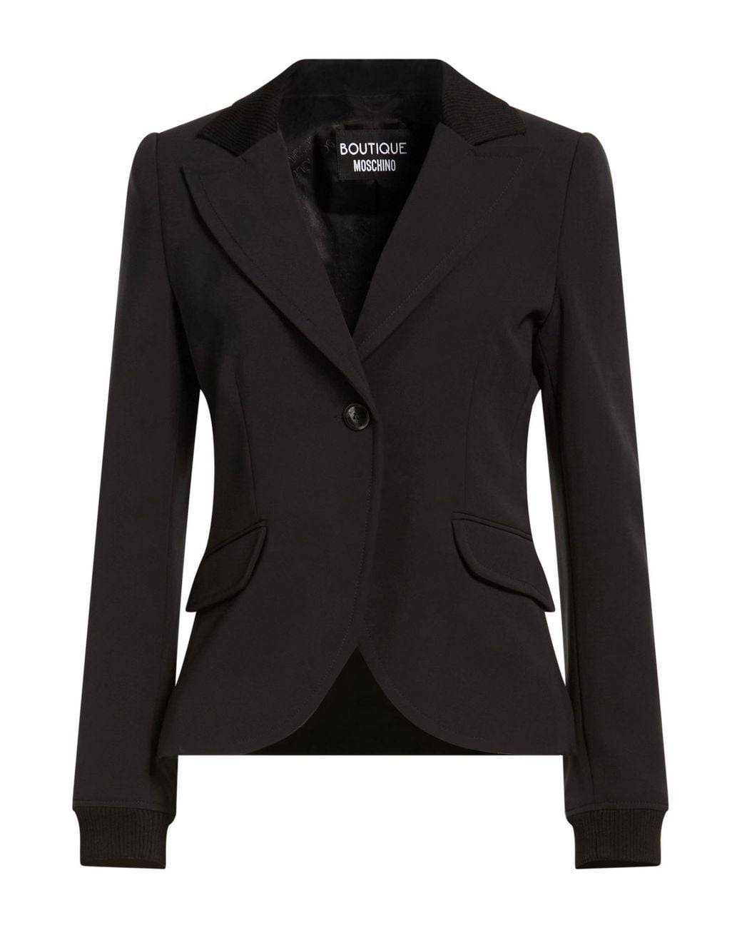 Moschino Black Blazer Polyester, Elastane