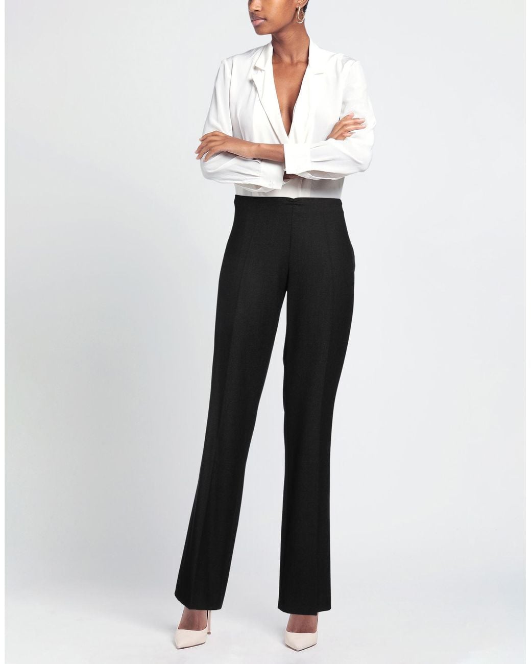 Clips Black Charcoal Pants Virgin Wool, Elastane