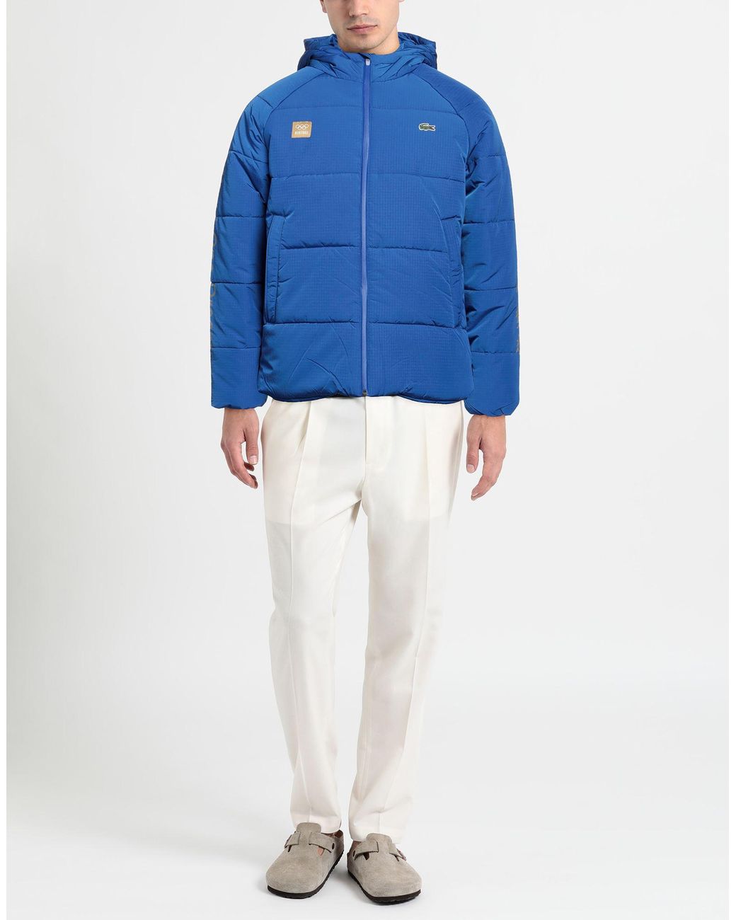 Lacoste blue and white jacket deals