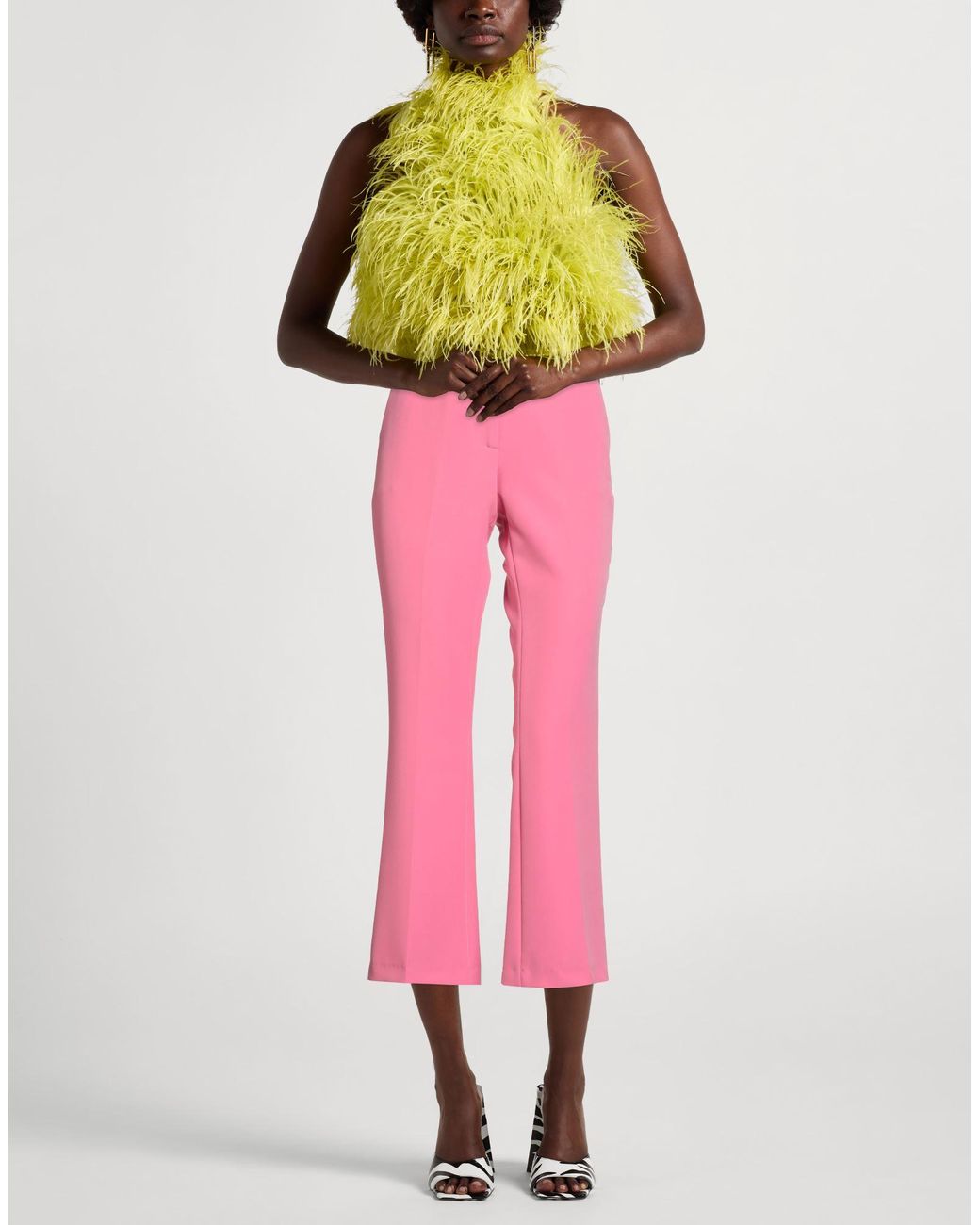 SEVENTY VENEZIA Pink Pants Polyester, Elastane