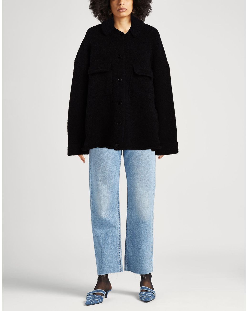 Laneus Black Jacket Wool, Polyamide, Elastane