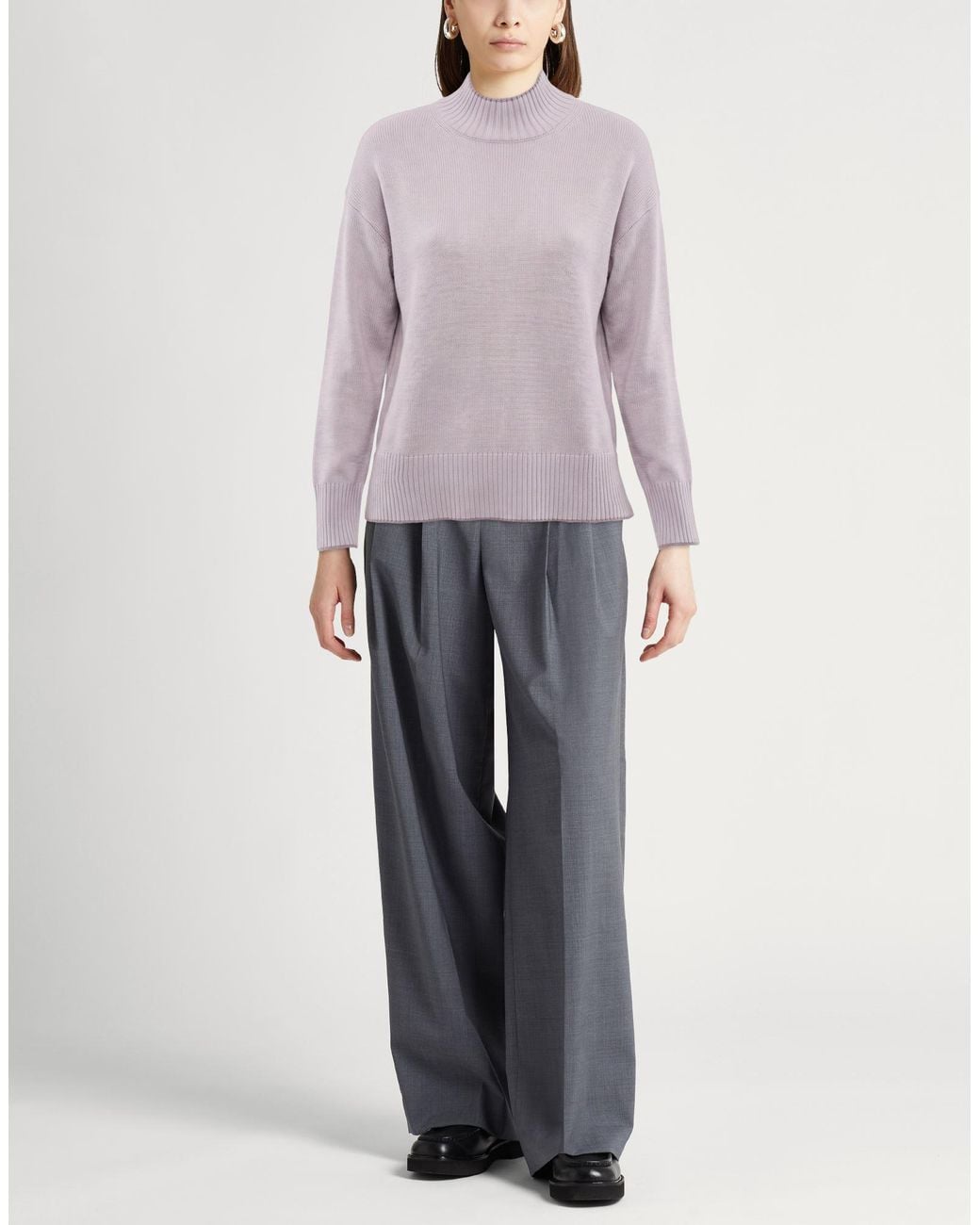 Eleventy Purple Turtleneck Cashmere