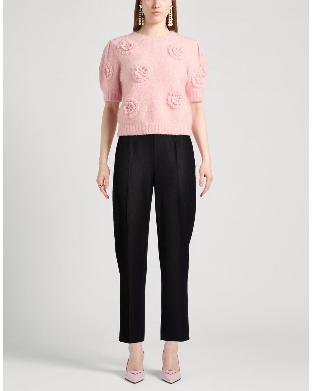 Alberta Ferretti Black Pants Virgin Wool, Polyamide, Elastane