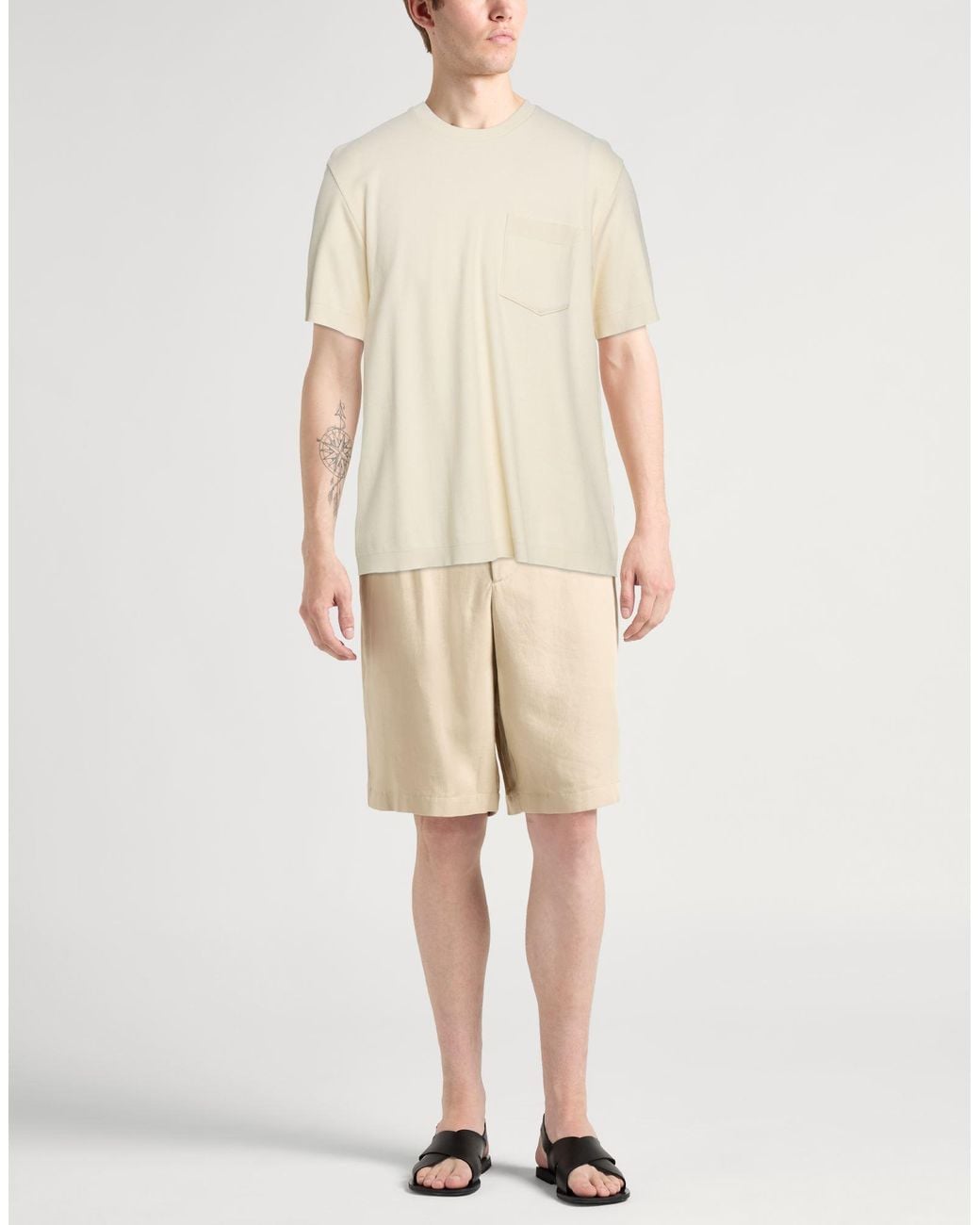 Herno Natural Cream T-Shirt Cotton, Cashmere for men