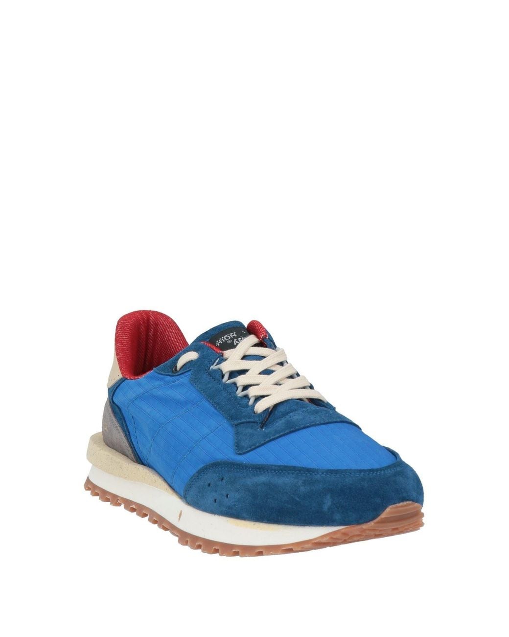 HIDNANDER Blue Sneakers Leather, Textile Fibers for men