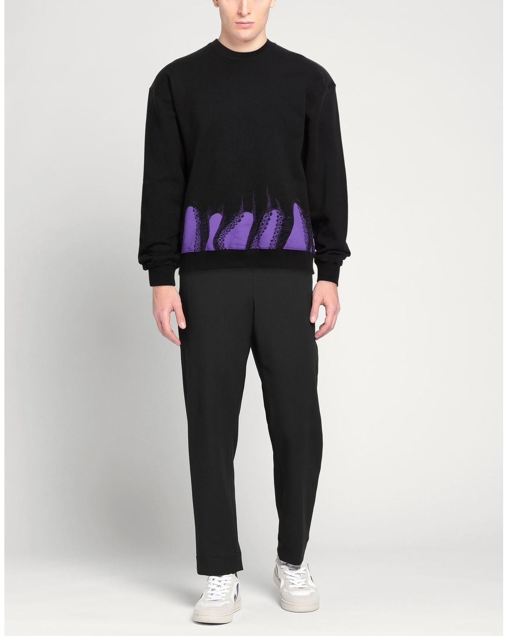 Octopus Black Sweatshirt Cotton for men