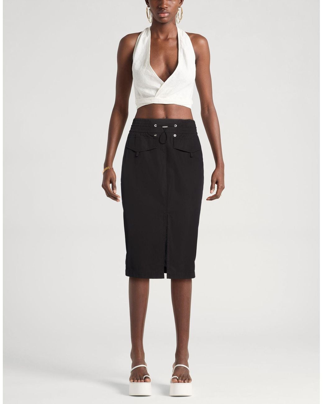 Pinko Black Midi Skirt