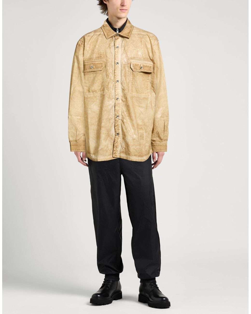 Rick Owens Natural Camel Jacket Cotton for men