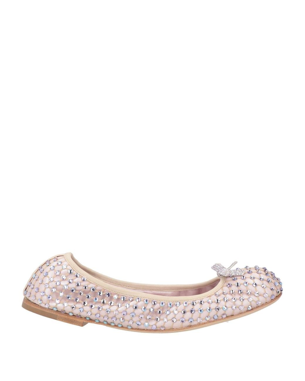 Rene Caovilla Pink Ballet Flats Leather