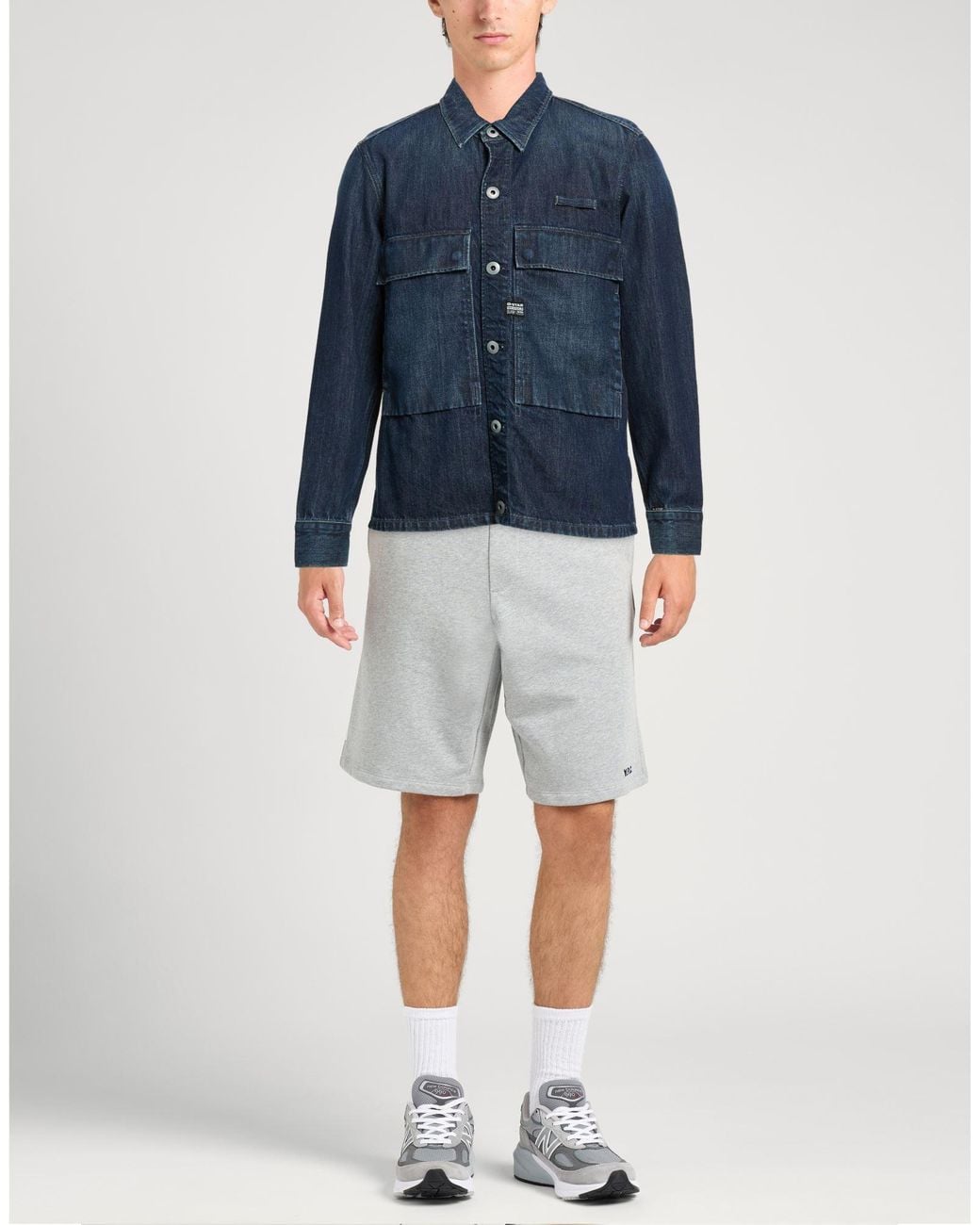 G-Star Blue Denim Outerwear Organic Cotton for men