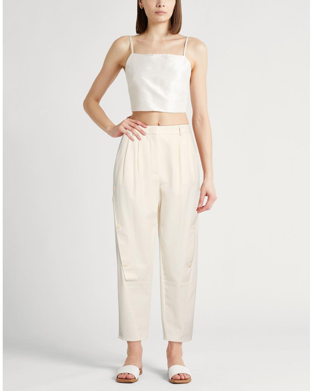 Max Mara White Pants Cotton