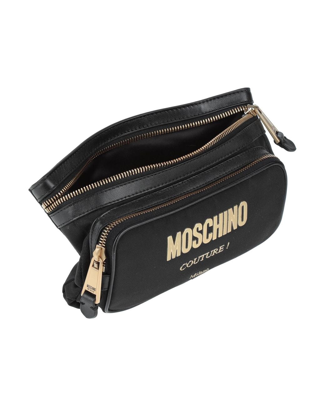 Moschino Black Belt Bag Textile Fibers for men