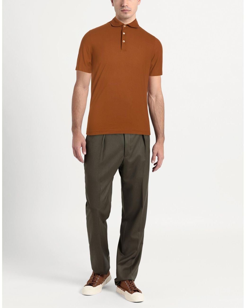 FILIPPO DE LAURENTIIS Brown Polo Shirts for men