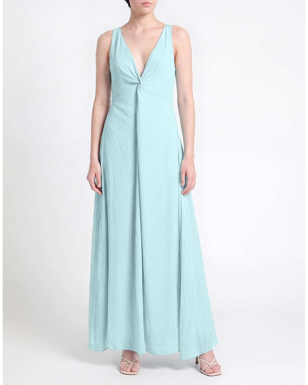 Blugirl Blumarine Blue Maxi Dress Acetate, Silk, Polyamide