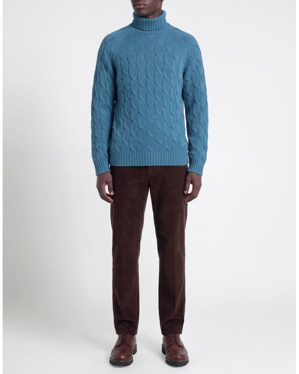 Gran Sasso Blue Slate Turtleneck Virgin Wool for men