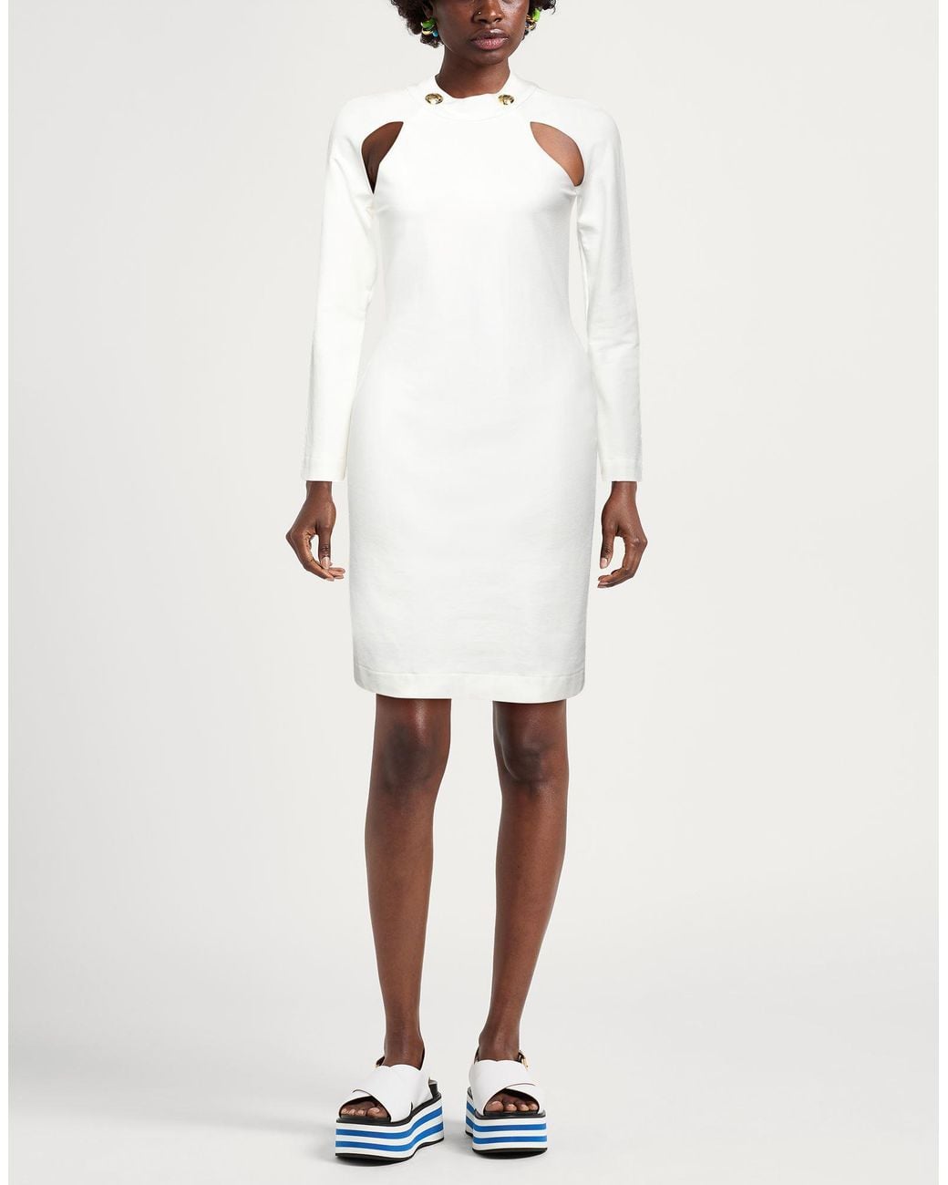 Gaelle Paris White Mini Dress Viscose, Polyamide, Elastane, Polyester