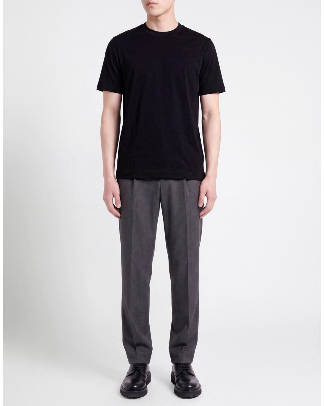 Malo Black T-Shirt Cotton, Elastane for men