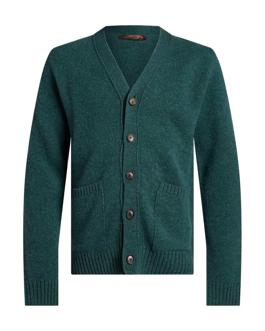 Messagerie Green Deep Cardigan Virgin Wool for men