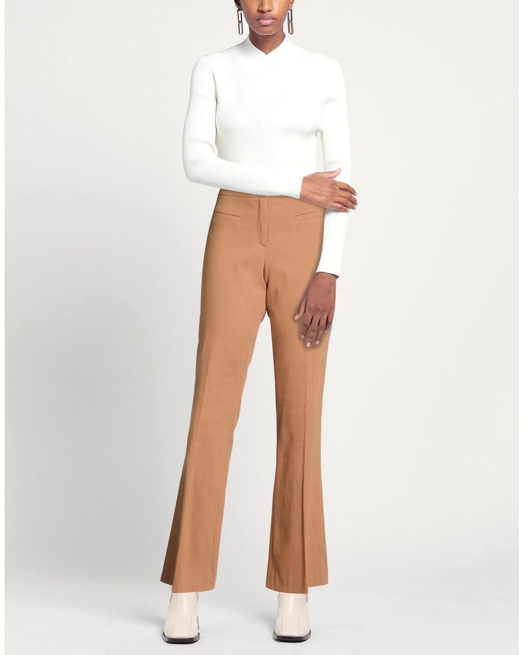 Diana Gallesi Natural Camel Pants Cotton, Viscose, Elastane