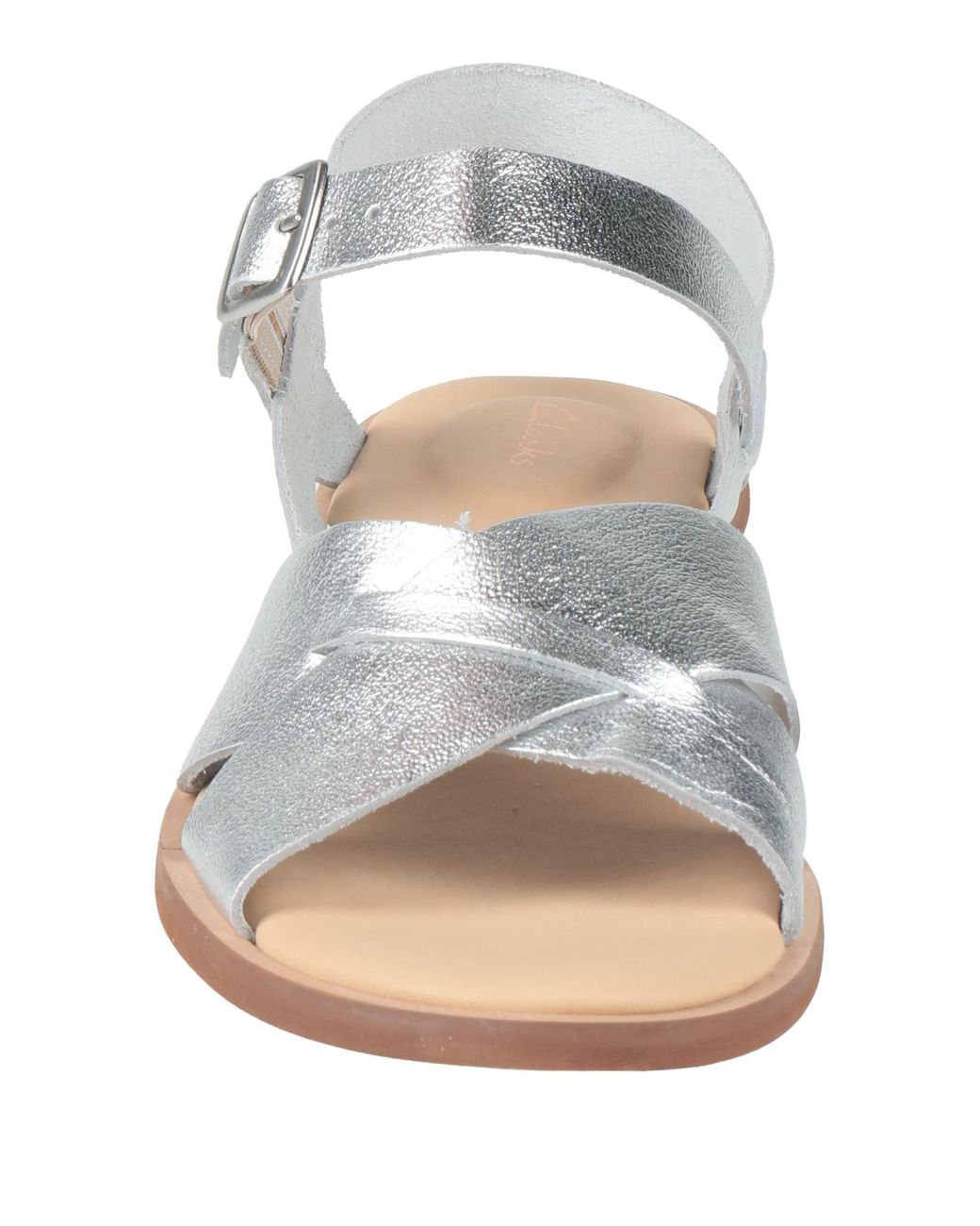 Clarks White Sandals Leather