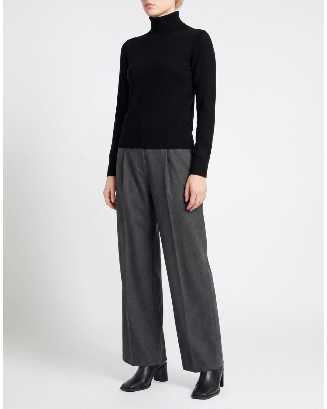 Alpha Studio Black Turtleneck Merino Wool
