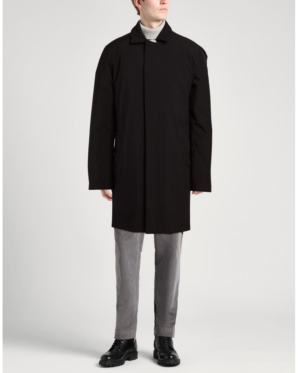 AT.P.CO Black Overcoat & Trench Coat for men