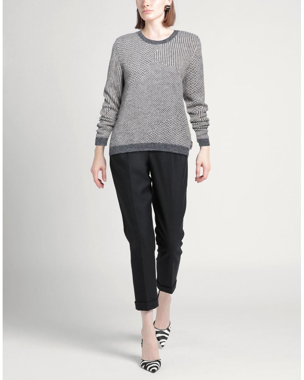 ALESSIA SANTI Gray Sweater Alpaca Wool, Polyamide, Wool