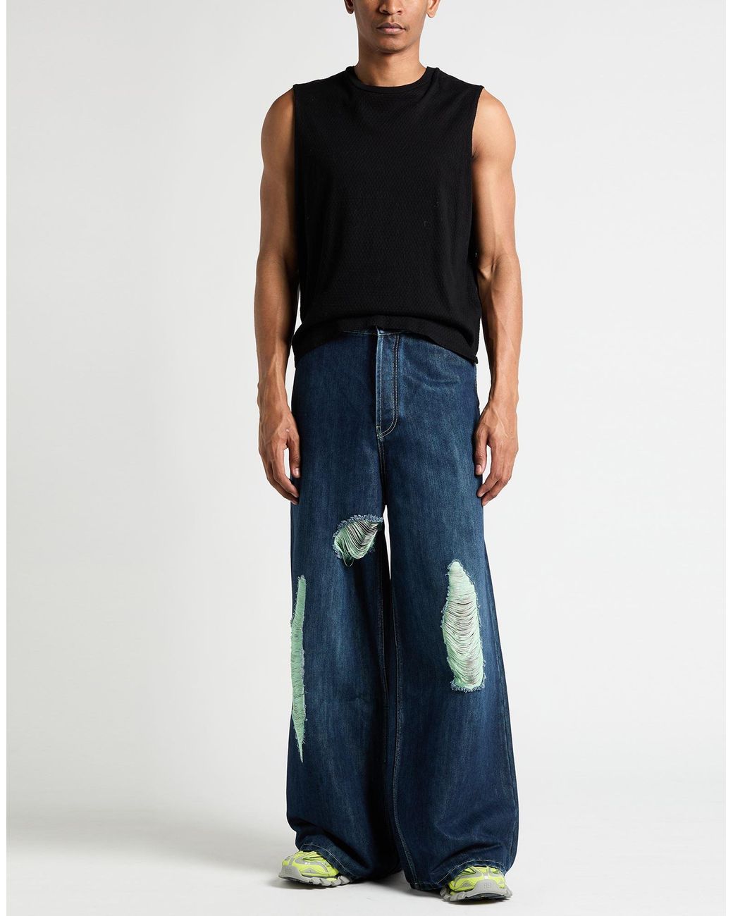 Off-White c/o Virgil Abloh Blue Jeans Cotton, Polyester for men