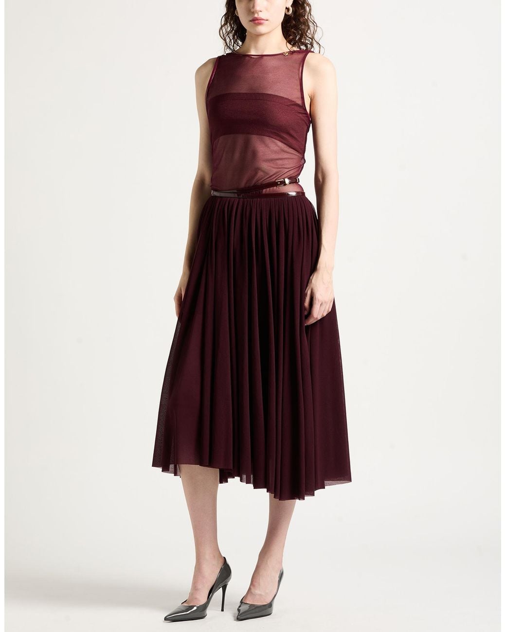 Elisabetta Franchi Purple Burgundy Bodysuit Polyamide, Elastane, Polyester