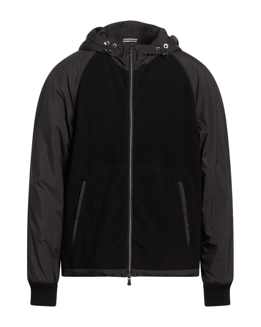 Fedeli Black Jacket Cashmere, Polyester for men