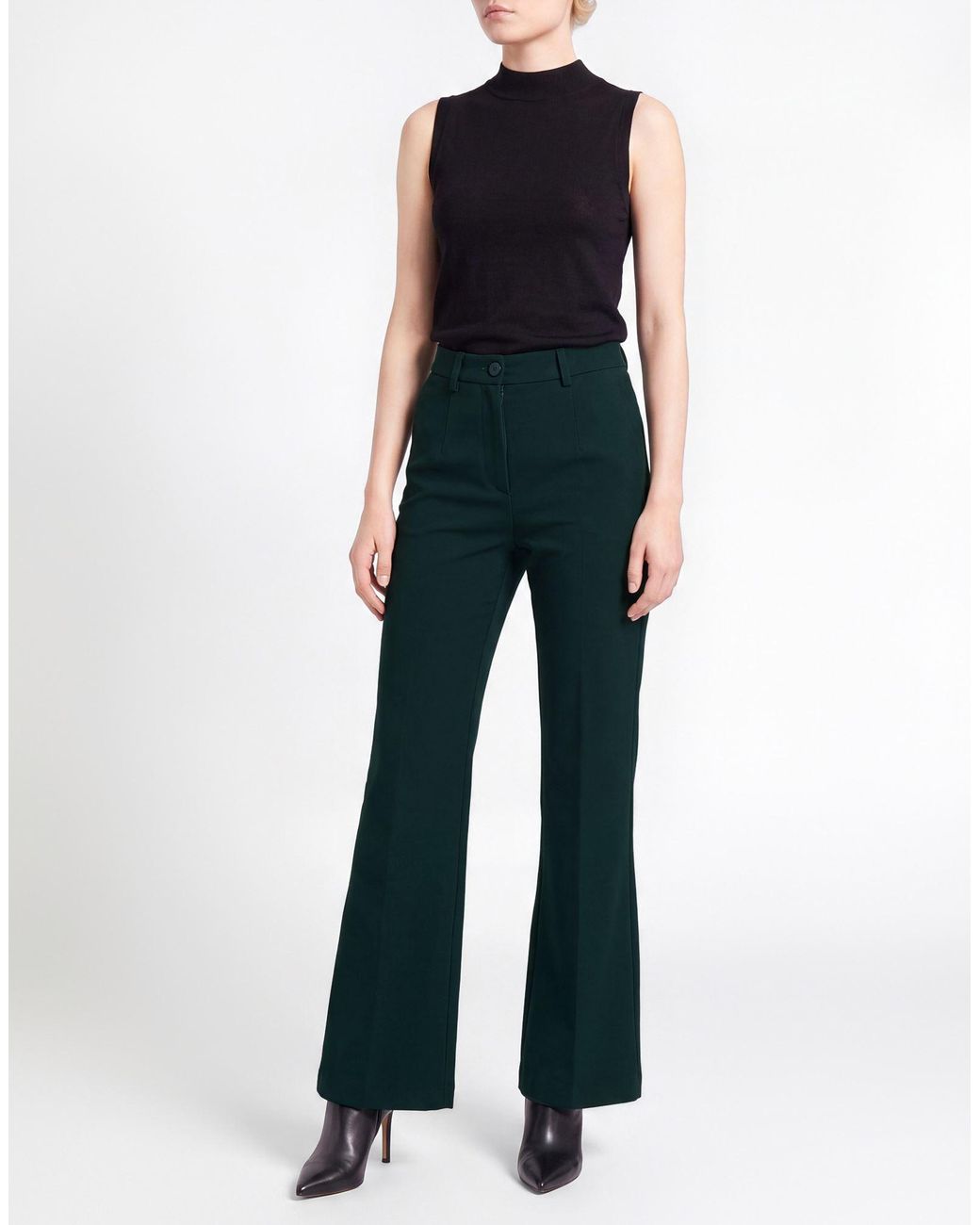 ViCOLO Blue Dark Pants Viscose, Nylon, Elastane