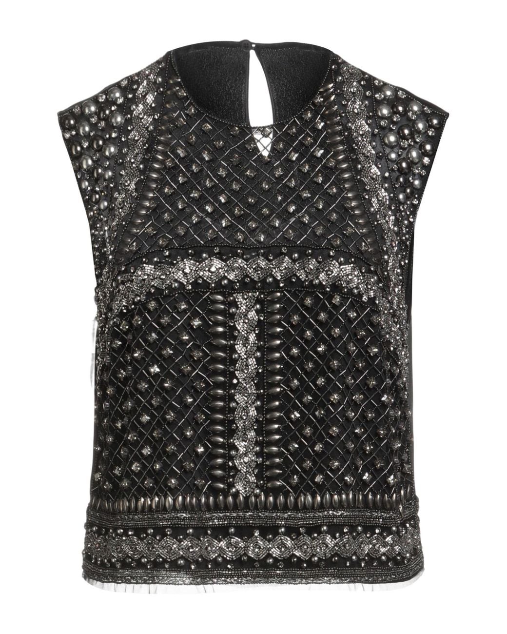 Alberta Ferretti Black Top Polyamide, Acetate, Silk, Metal, Acrylic