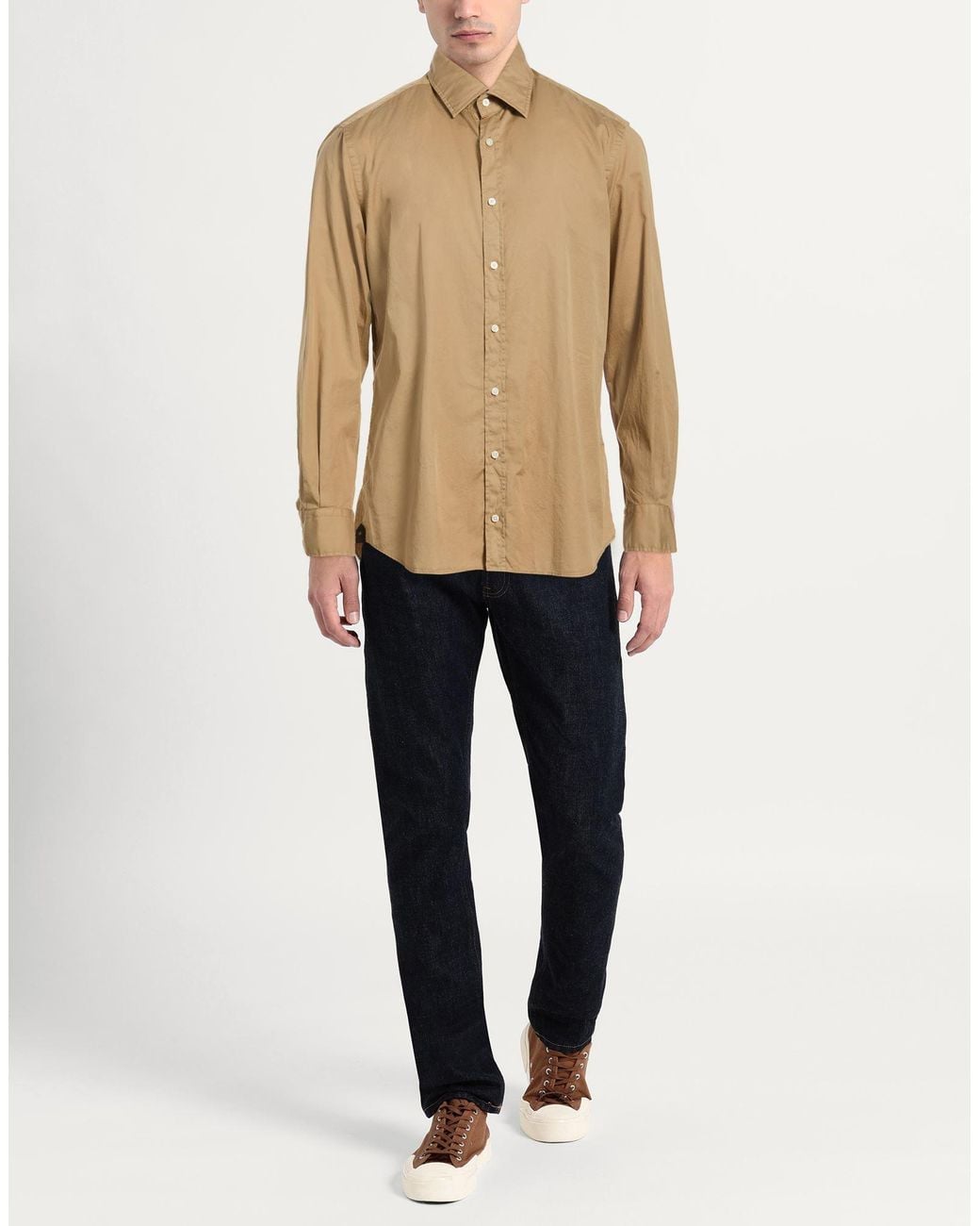 Windsor. Natural Sand Shirt Cotton for men